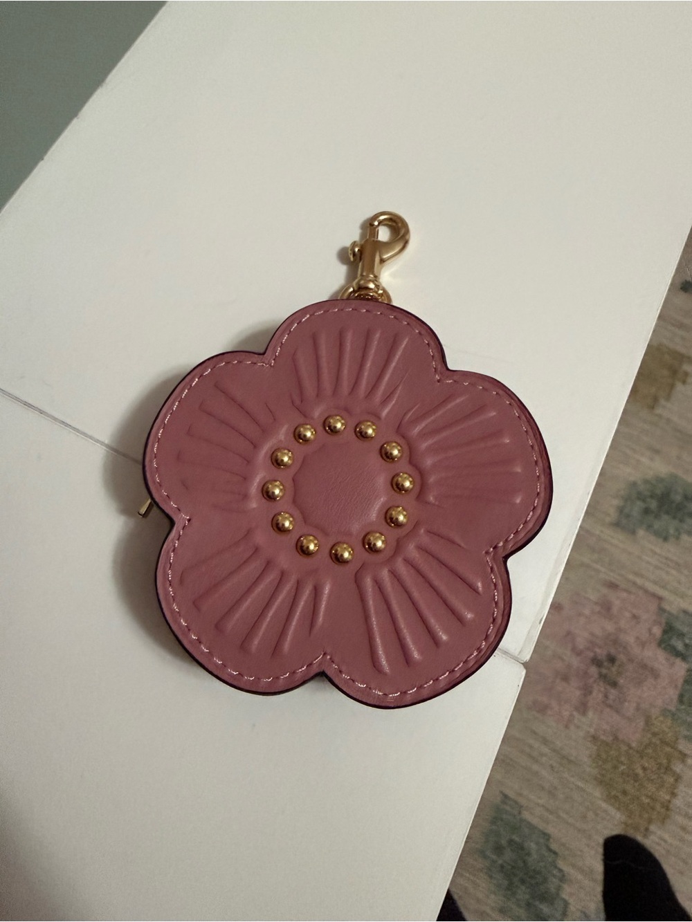 Coach Tea Rose Coin Pouch Bag Charm